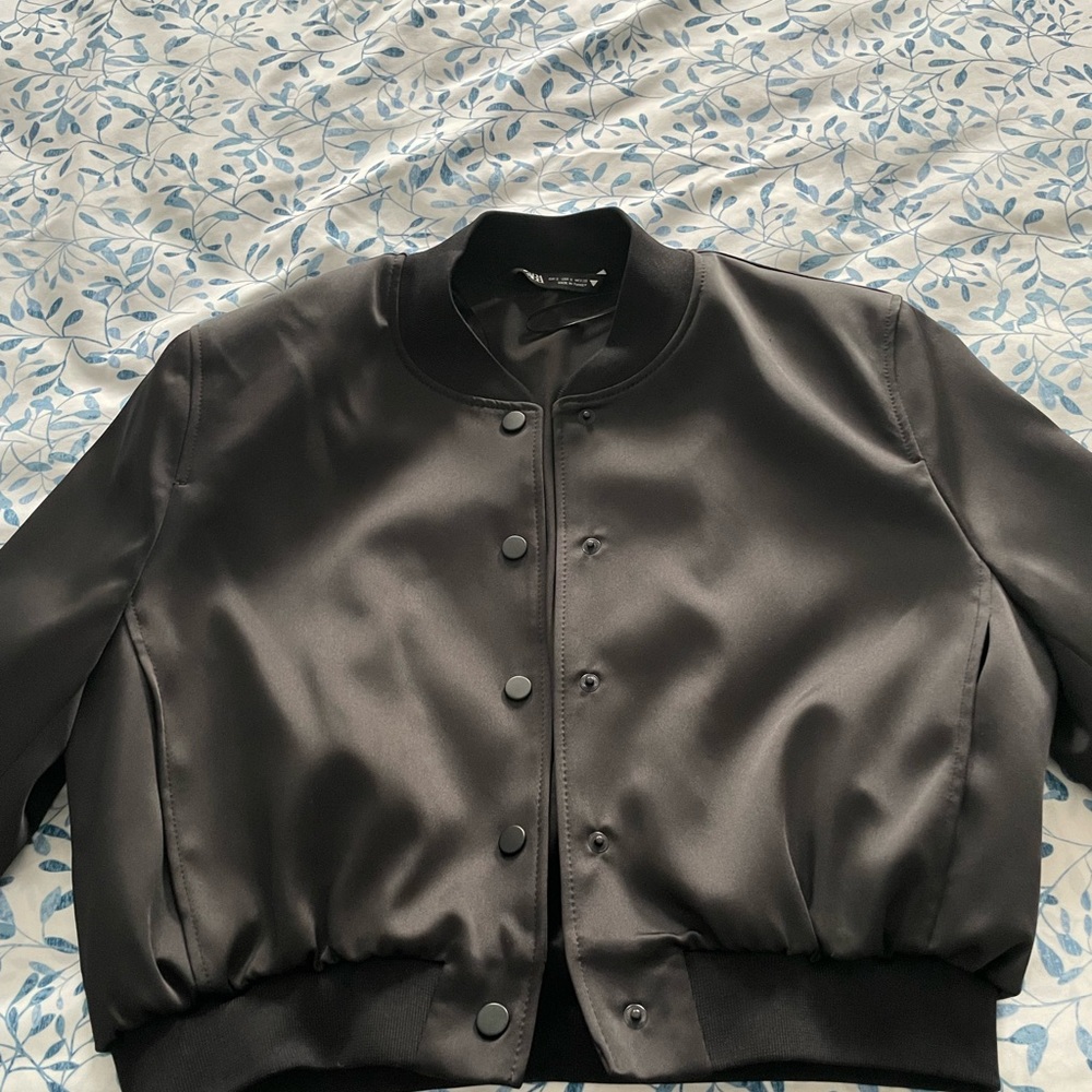 Zara satin number jacket